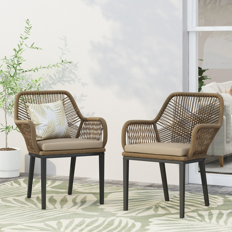 Bay Isle Home Westara Outdoor Wicker Dining Chair (Set Of 2) Wayfair